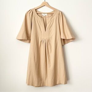 Tuckernuck Pomander Place Finley Mini Shift Dress Size L Khaki Tan Summer Resort